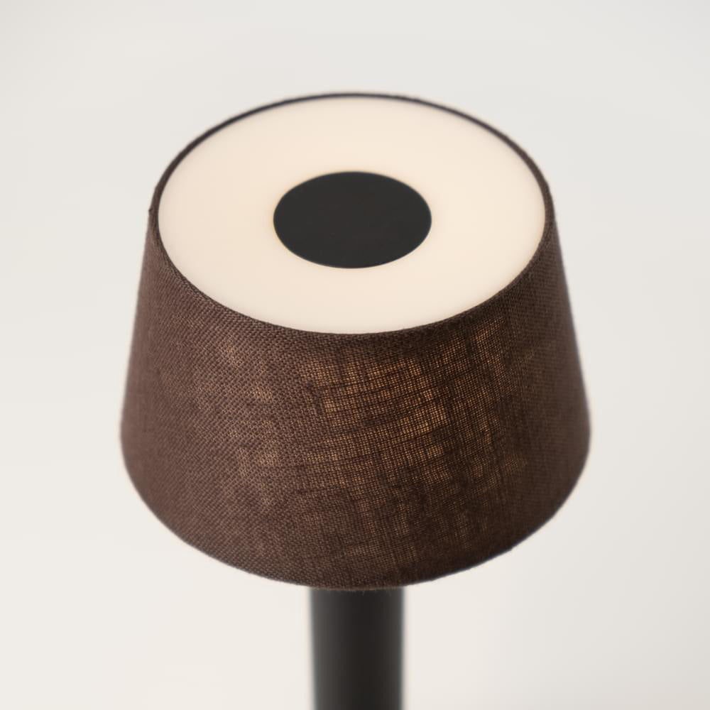 TWO black / brown linen