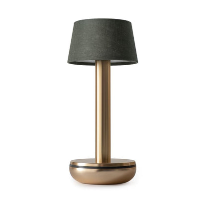 TWO gold / emerald linen
